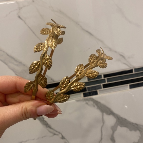 GOLD METAL LEAF HEAD ORNEMENTS - HEADBANDS - Picture 2 of 4